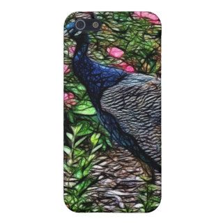 Peacock Among Pink Flowers iPhone 5 Cases