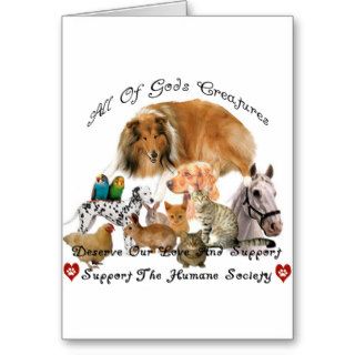 Humane Society All God's Creatures Animal Support Greeting Cards