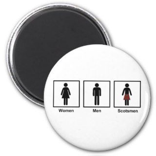 Women, Men, Scotsmen Humorous Toilet Signs Magnet