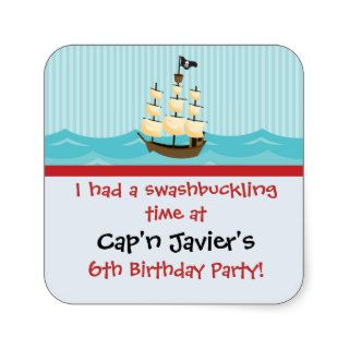 A Pirate’s Life Pirate Ship Party Favor Sticker
