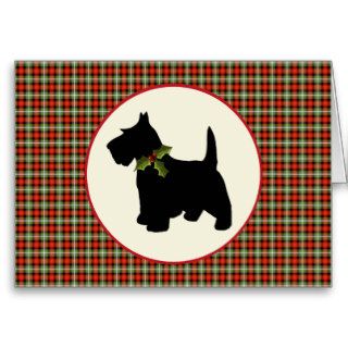 Scottie Dog Scotch Plaid Christmas Greeting Cards