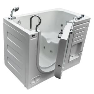 Steam Planet 4.27 ft. Left Drain Walk In Heated Whirlpool Tub in White HY1104L