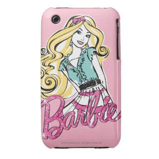Barbie Illustration Blue Top & Striped Skirt iPhone 3 Covers