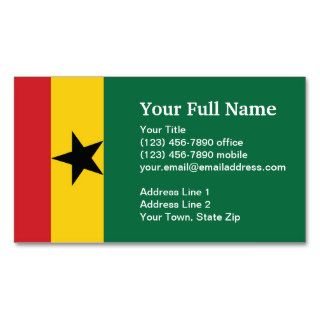 Ghana Plain Flag Business Card Template