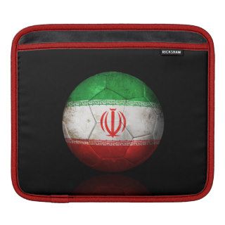 Worn Iranian Flag Football Soccer Ball Sleeves For iPads