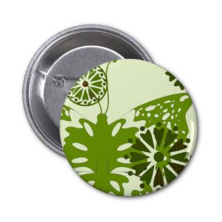 green modern art butterfly design pinback button