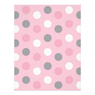 Polka Dot Pink Grey Baby Scrapbook Paper Letterhead Design