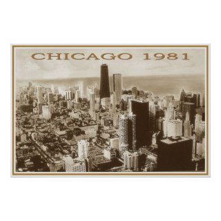 Old Chicago 1981   Vintage Retro Poster Print