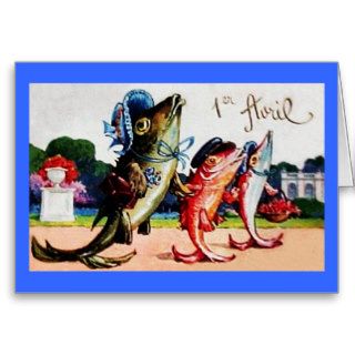 Vintage Happy April Fools Day Fish Greeting Card