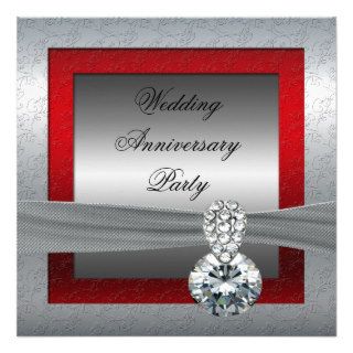 Silver 25th Wedding Anniversary Party Invitation