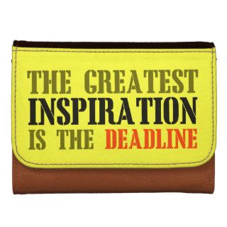 THE GREATEST INSPIRATION IS DEADLINE FUNNY MEME LEATHER WALLETS