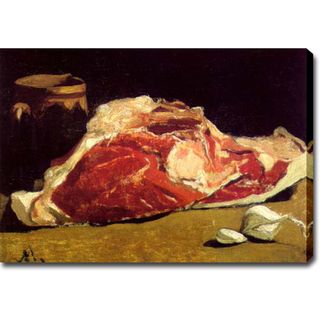 'Still Life with Meat, Garlic and Vase' Oil on Canvas Art Canvas