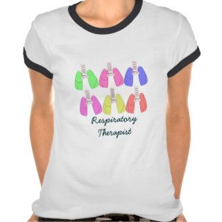 Lungs Multi Colored  Respiratory Therapist Design Tshirts