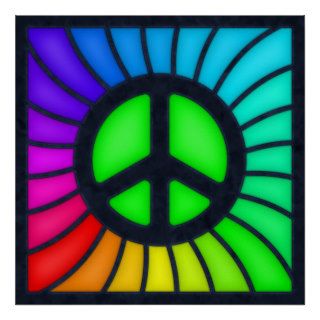 Rainbow Peace Sign Poster