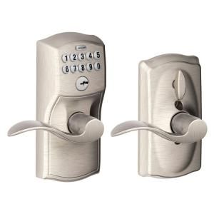 Schlage Camelot Satin Nickel Accent Keypad Lever FE595 CAM 619 ACC