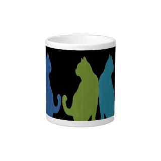 Colorful Cats on Black Background Extra Large Mug