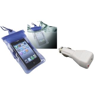 BasAcc Blue Waterproof Bag/ Car Charger for Apple iPhone 4S/ 5 BasAcc Cases & Holders
