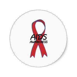 Aids Ribbon Round Sticker