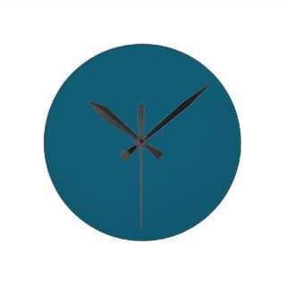 Teal Blue Background. Chic Fashion Color Trend Clocks