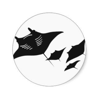 mantarochen manta ray scuba diving dip divers round stickers