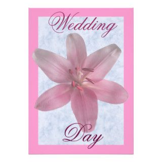 Elegant Pink Lily Save the Date Invitation Card