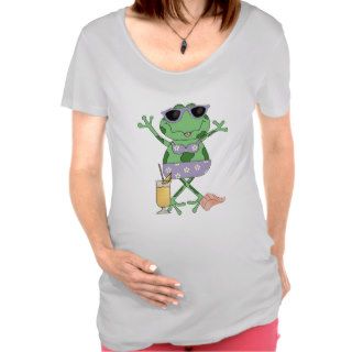 Cartoon Beach frog summer maternity t shirt