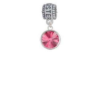 12mm Swarovski Crystal Rivoli   Rose Sister Charm Dangle Bead Delight Jewelry Jewelry