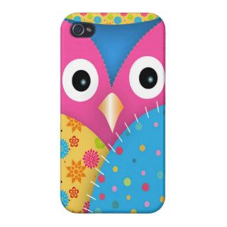 Cool funny cute trendy owl floral polka dots cover for iPhone 4