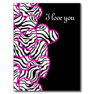 Zebra hearts Design Postcard