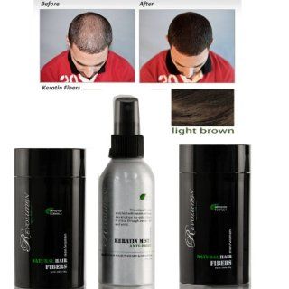 Bundle 4 Items Revolution Natural 2 Light Brown Hair Fibers + Hold Spray + Brilliance Comb  Facial Moisturizers  Beauty