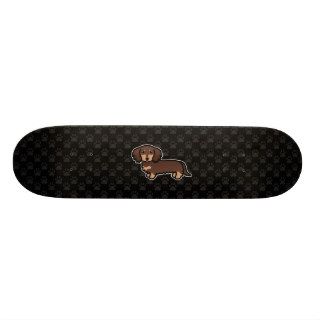 N1ki's Dachshund Chocolate Long Coat Skateboard Deck