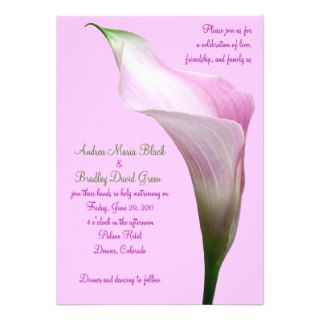 Pink Calla Lily Wedding Invitation