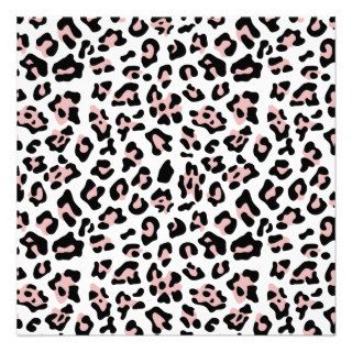 Pink Black Leopard Animal Print Pattern Invitations