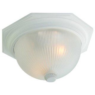 Alico Lighting 75TW Acclaim Lighting Textured White Finished Outdoor Flush Mount with Ribbed Glass Shades   Close To Ceiling Light Fixtures  