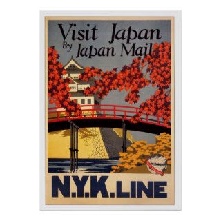 Visit Japan Retro Poster