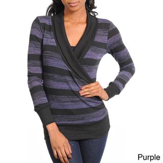 Stanzino Women's Striped Sweater Top Stanzino Long Sleeve Shirts