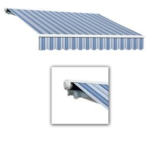 AWNTECH 10 ft. Galveston Semi Cassette Manual Retractable Awning (96 in. Projection) in Blue Multi SCM10 153 BBGW