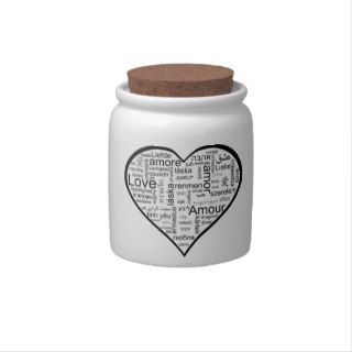 Love in many languages Heart Candy Jar
