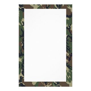 Woodland Camouflage Military Background Stationery Paper