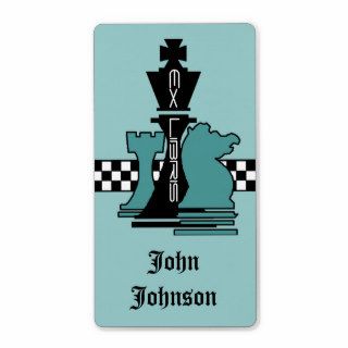 Bookplates Ex Libris Chess Game Pieces King Rook Custom Shipping Label