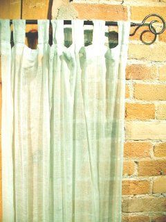 Ice Mint Green Sheer 100% Cotton Gauze Tab Curtain, 44 inches X 104 inches  
