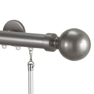 Art Decor Tekno 25 Decorative 72 in. Traverse Curtain Rod in Antique Silver with Ball 28 Finial I 04 5062 AS