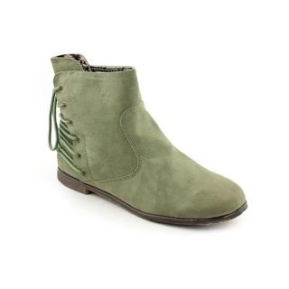 Qupid Women's Green 'Strip 97x' Fabric Boots Boots