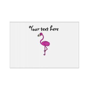 Pink glitter flamingo lawn signs