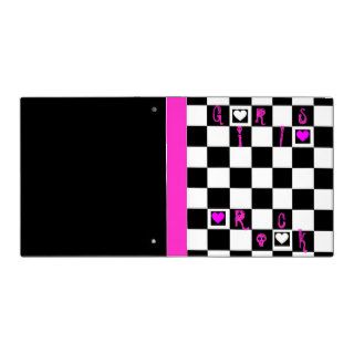 Girls Rock Checkerboard Binder