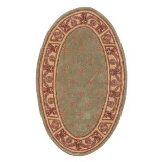Home Decorators Collection Windsor Green 3 ft. X 5 ft. Oval Area Rug 3833350610
