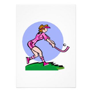 Field Hockey Pink Lady Personalized Invitation