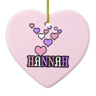 Hannah Bubble Hearts Personalized Ornament