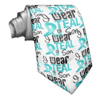 I Wear Teal Ribbon For My Son Custom Tie