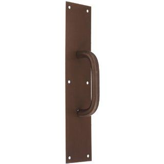 Rockwood 102 X 70B.10 Bronze Pull Plate, 15" Height x 3 1/2" Width x 0.050" Thick, 5 1/2" Center to Center Handle Length, 5/8" Pull Diameter, Satin Clear Coated Finish Hardware Handles And Pulls